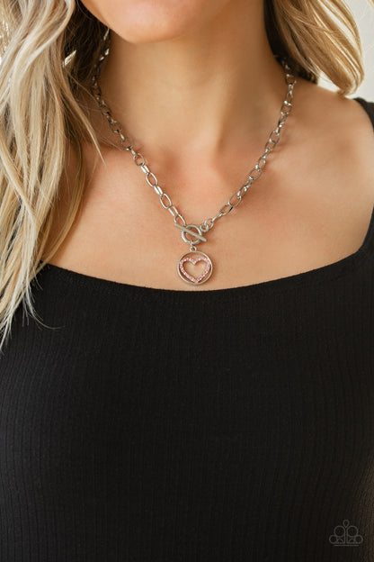 Paparazzi Necklace - With My Whole Heart - Pink