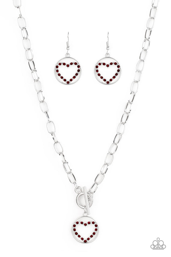 Paparazzi Necklace - With My Whole Heart - Red
