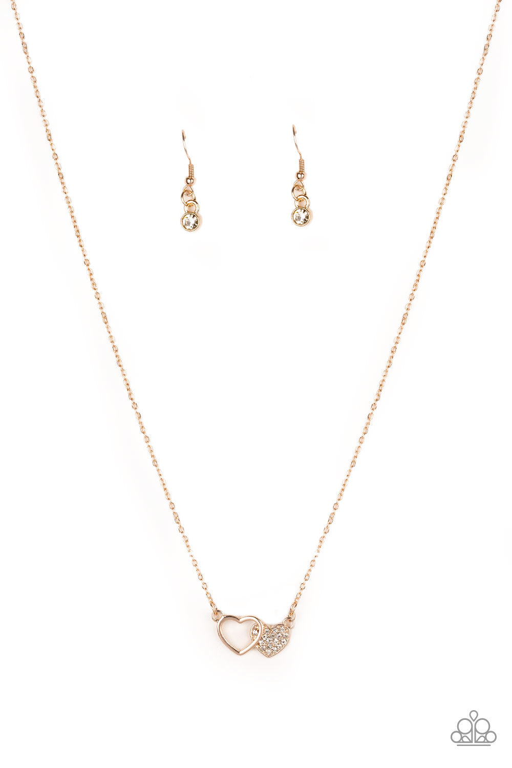 Paparazzi Necklace - Charming Couple - Rose Gold