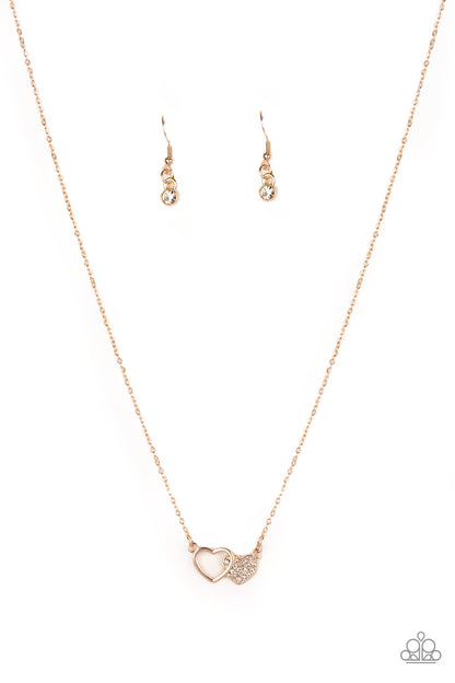 Paparazzi Necklace - Charming Couple - Rose Gold