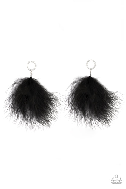 Paparazzi Earrings - BOA Down - Black