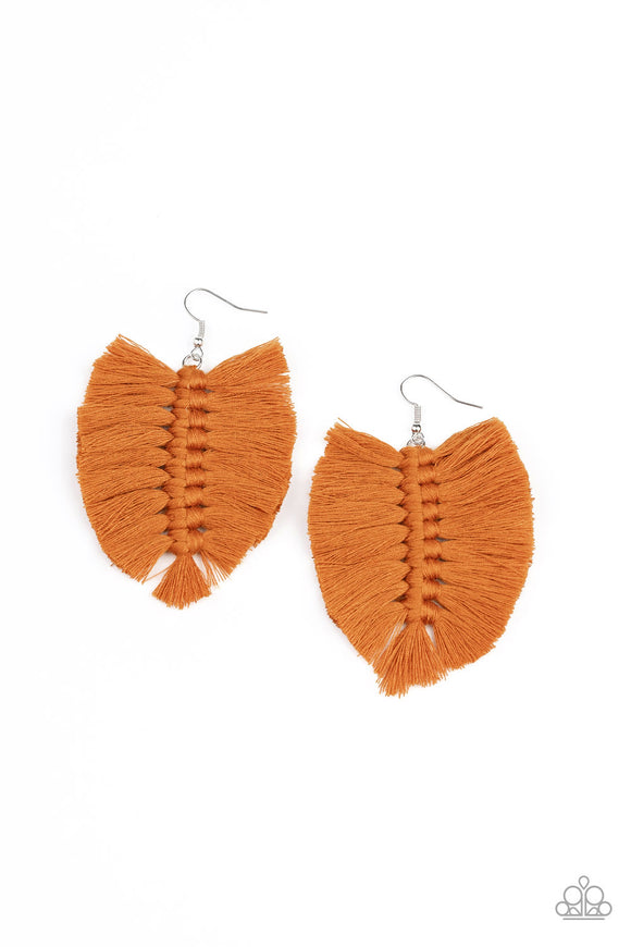 Paparazzi Earrings - Knotted Native - Brown