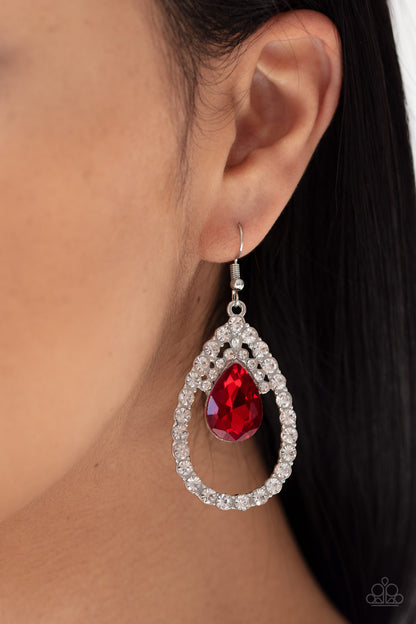 Paparazzi Earrings - Trendsetting Twinkle - Red