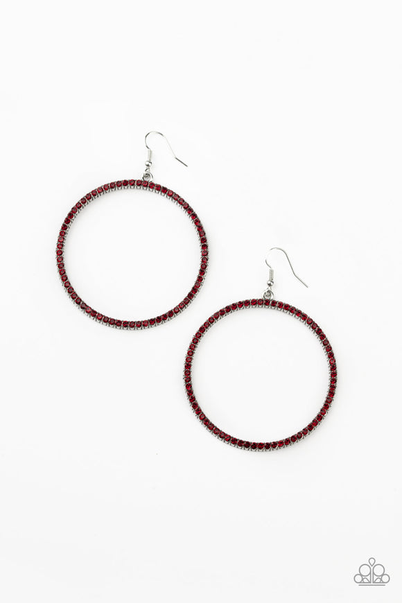 Paparazzi Earrings - Just Add Sparkle - Red