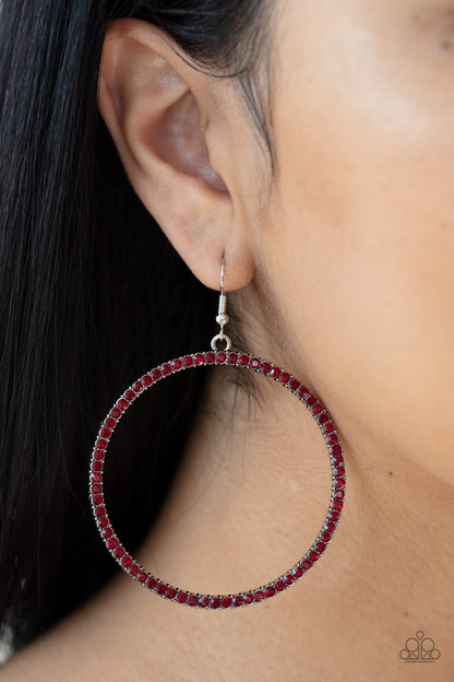 Paparazzi Earrings - Just Add Sparkle - Red