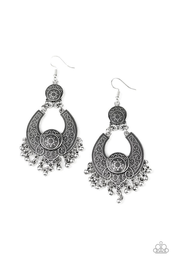 Paparazzi Earrings - Sunny Chimes - Silver