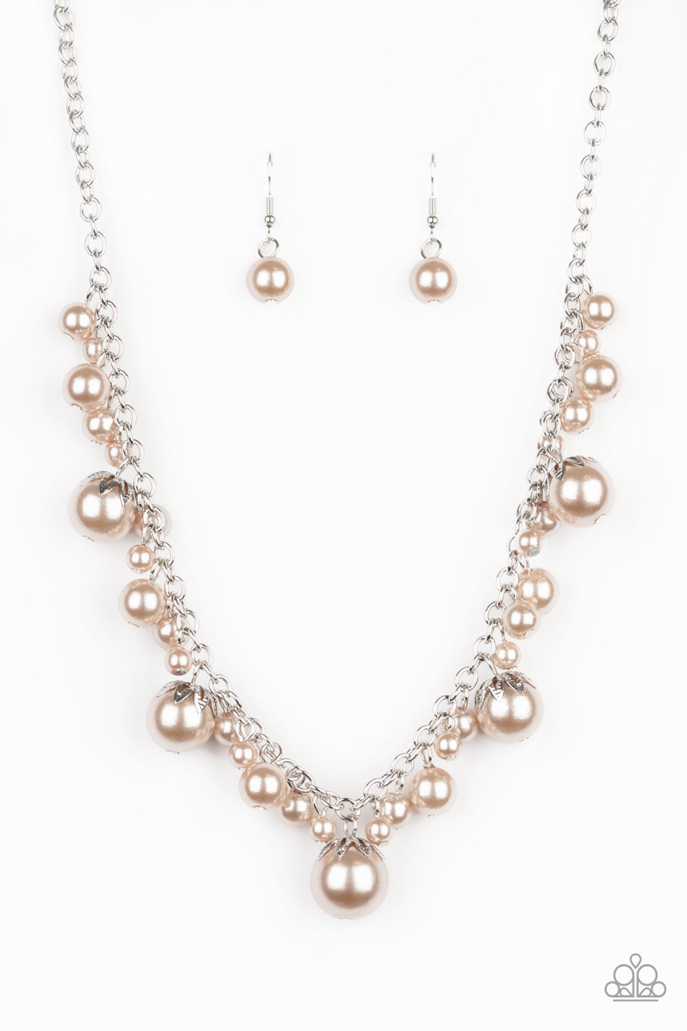 Paparazzi Necklace - Uptown Pearls - Brown