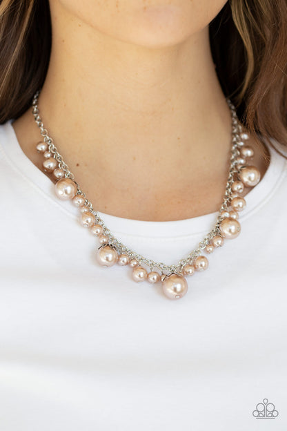 Paparazzi Necklace - Uptown Pearls - Brown