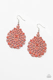 Paparazzi Earrings - Floral Affair - Orange