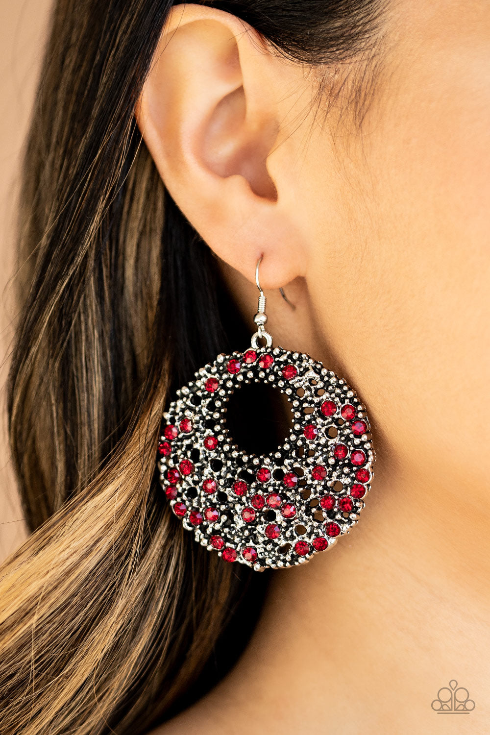 Paparazzi Earrings - Starry Showcase - Red