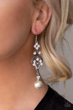 Paparazzi Earrings - Elegantly Extravagant - White