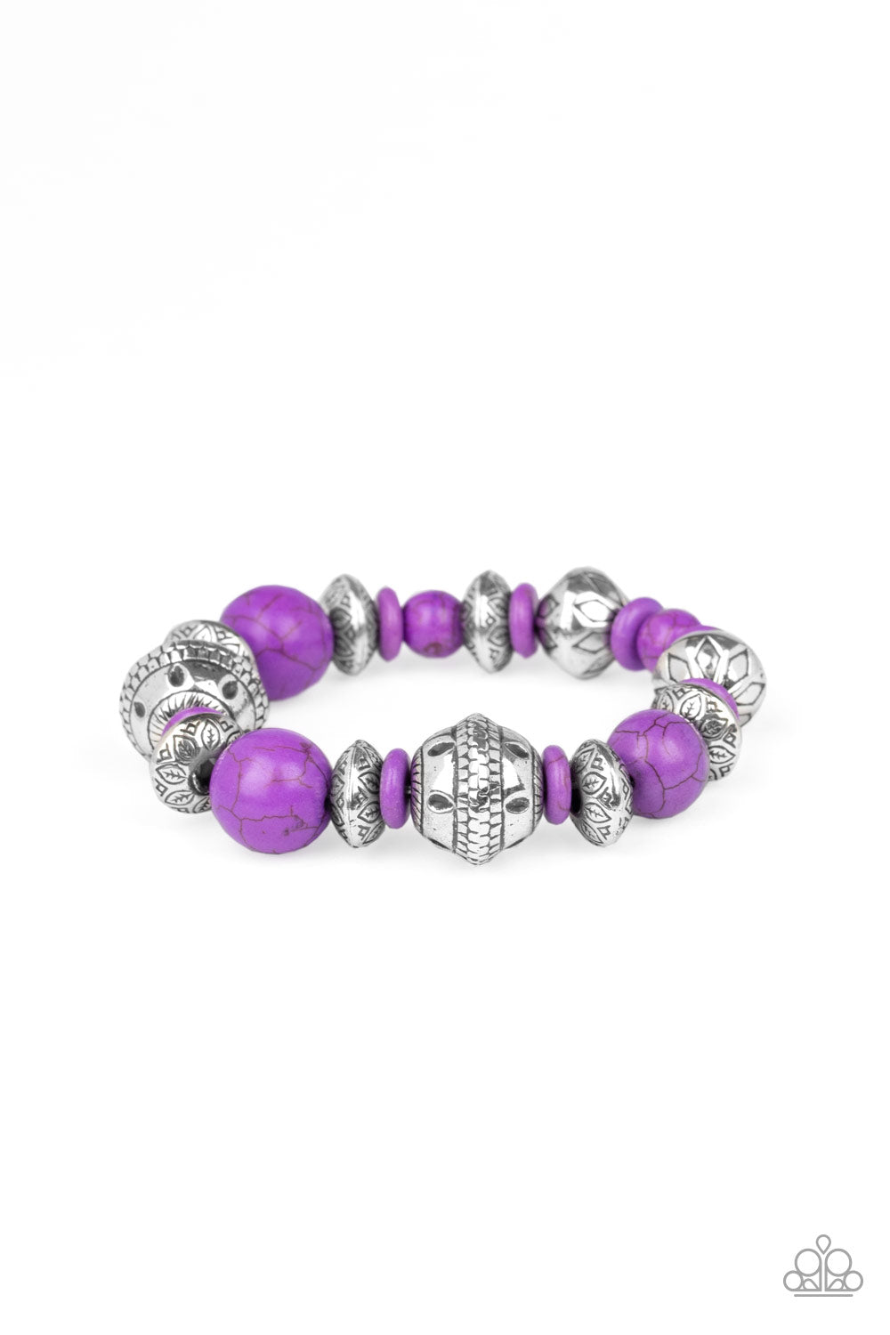 Paparazzi Bracelet - Majestic Masonry - Purple