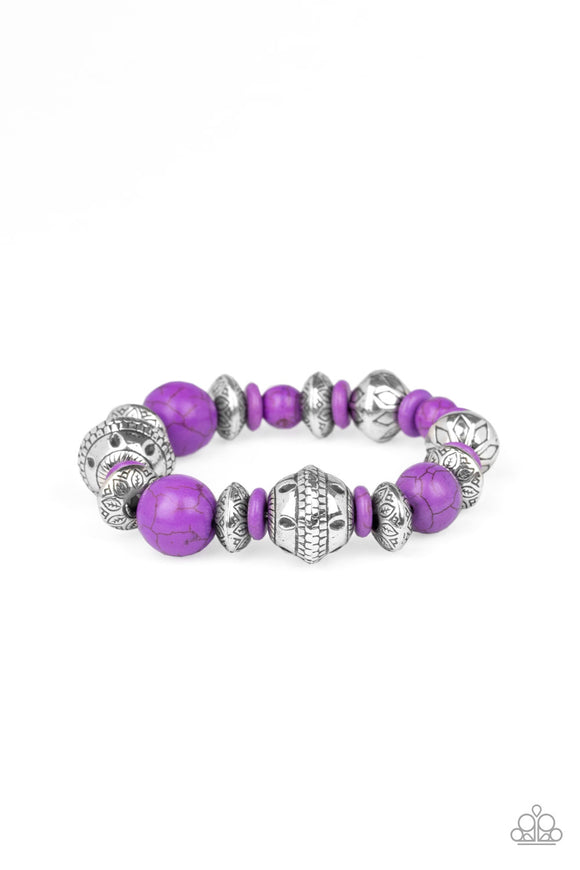 Paparazzi Bracelet - Majestic Masonry - Purple