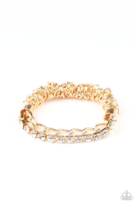 Paparazzi Bracelet -  Glamour Grid - Gold