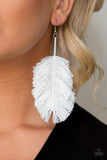 Paparazzi Earrings - Hanging By a Thread - White