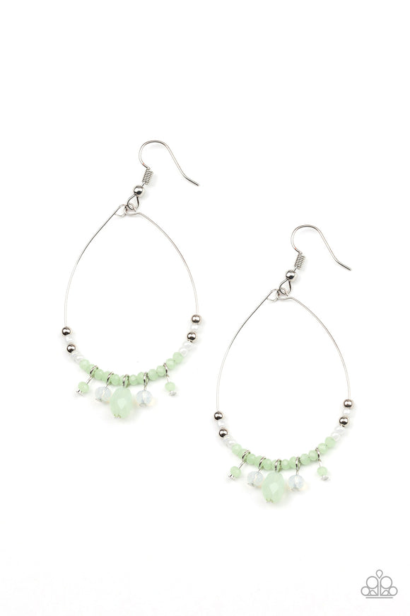 Paparazzi Earrings - Exquisitely Ethereal - Green