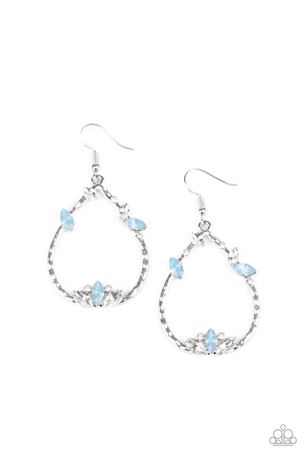 Paparazzi Earrings - Lotus Ice - Blue