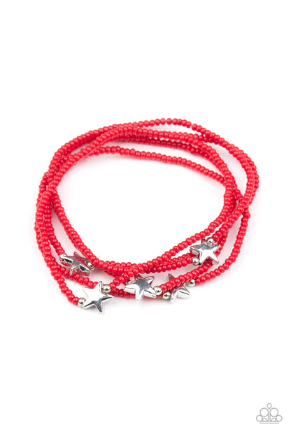 Paparazzi Bracelet - Pretty Patriotic - Red