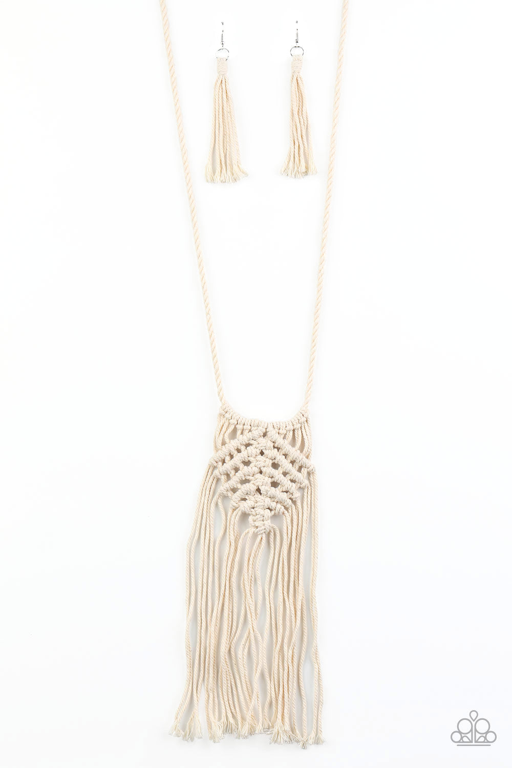 Paparazzi Necklace - Macrame Mantra - White