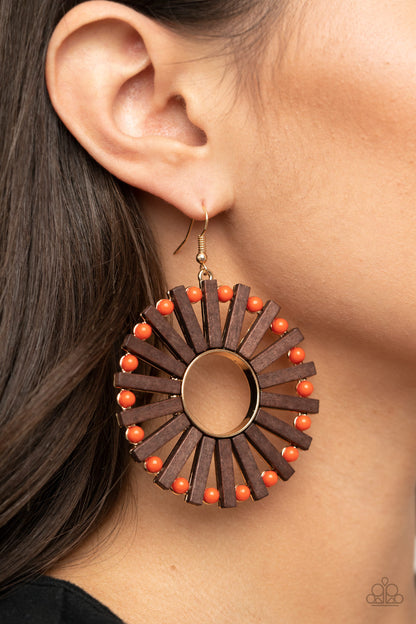 Paparazzi Earrings - Solar Flare - Orange