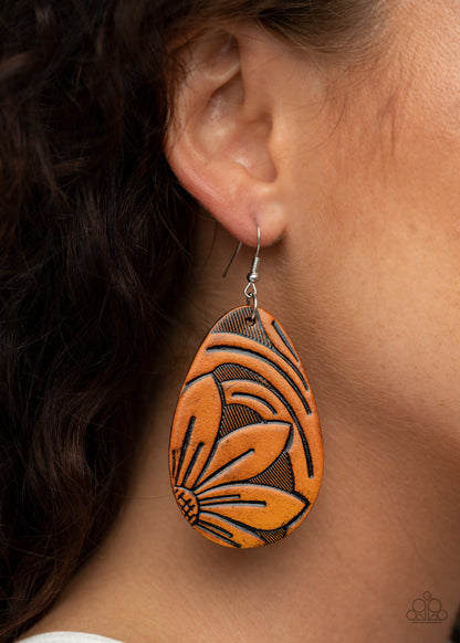 Paparazzi Earrings - Garden Therapy - Brown