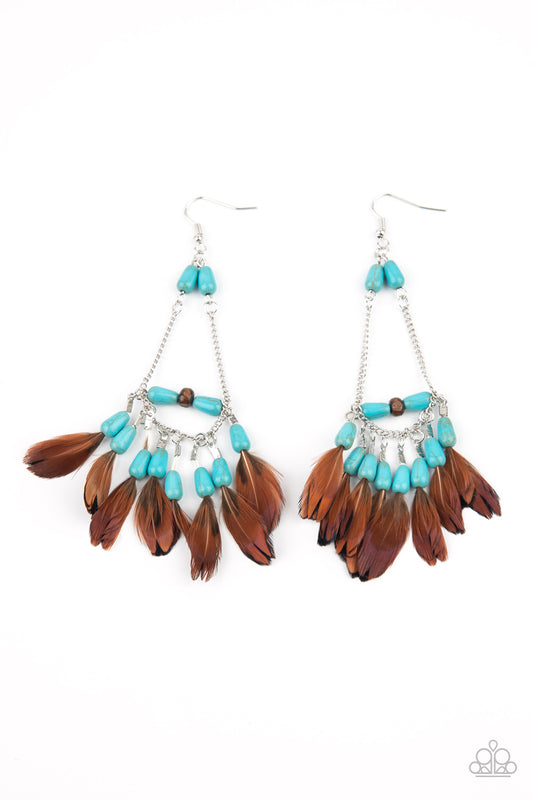 Paparazzi Earrings - Haute Hawk - Blue