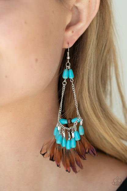 Paparazzi Earrings - Haute Hawk - Blue