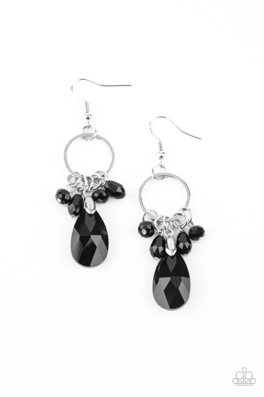 Paparazzi Earrings - Unapologetic Glow - Black