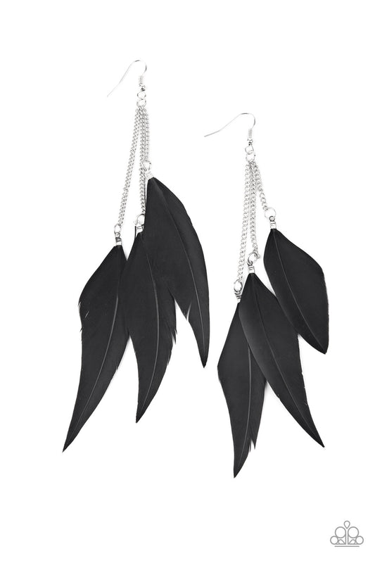 Paparazzi Earrings - West Side Western - Black