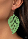Paparazzi Earrings - Tropical Foliage - Green