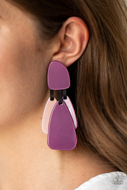 Paparazzi Earrings - All FAUX One - Purple