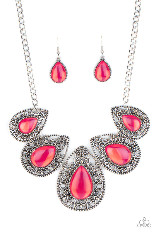 Paparazzi Necklace - Opal Auras - Pink