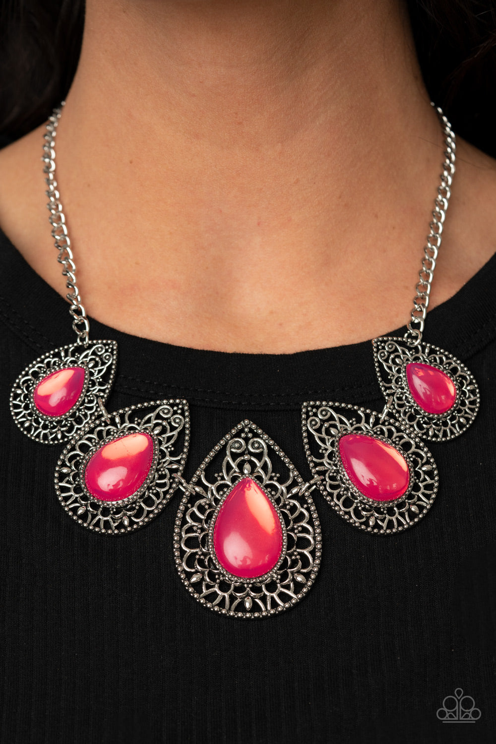 Paparazzi Necklace - Opal Auras - Pink