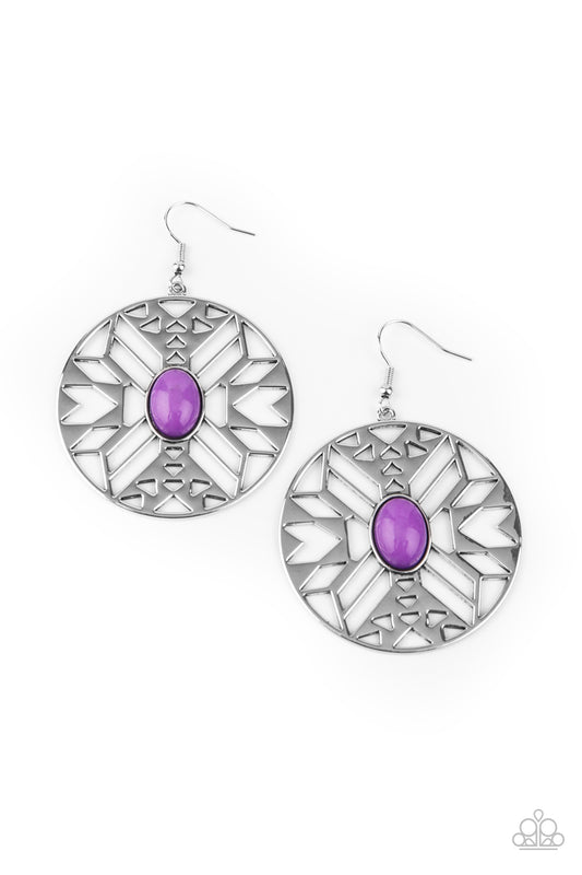 Paparazzi Earrings - Southwest Walkabout - Purple