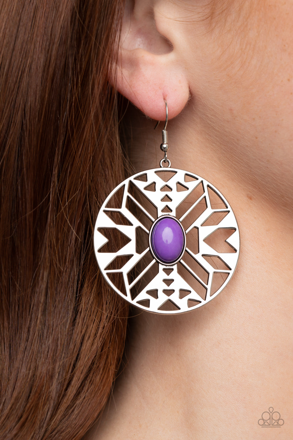 Paparazzi Earrings - Southwest Walkabout - Purple