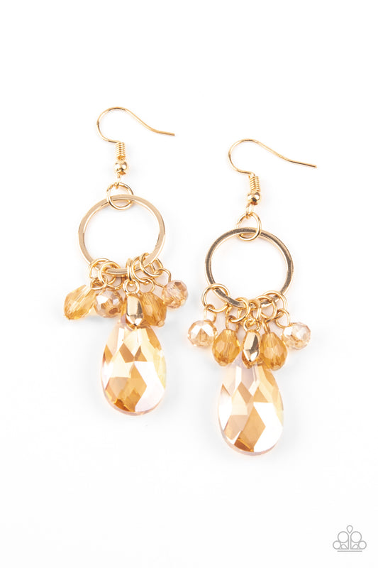 Paparazzi Earrings - Unapologetic Glow - Gold