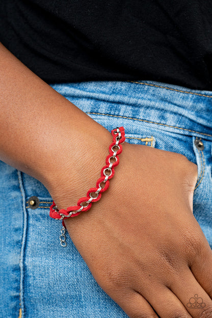 Paparazzi Bracelet - SUEDE Side to Side - Red