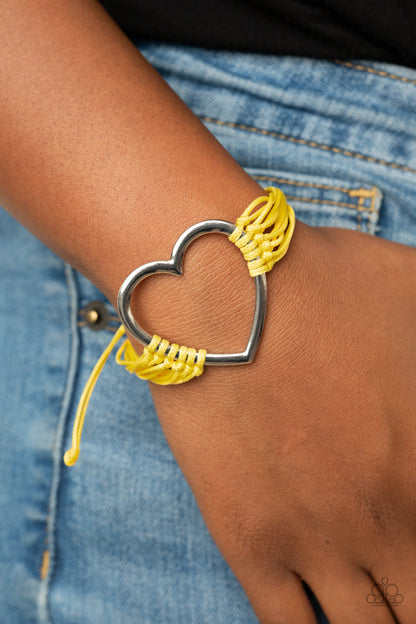 Paparazzi Bracelet - Playing With My HEARTSTRINGS - Yellow