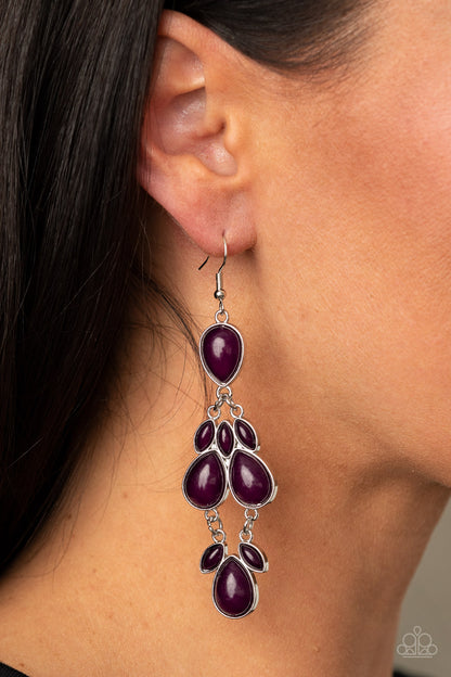 Paparazzi Earrings - Superstar Social - Purple