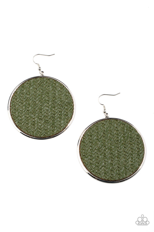 Paparazzi Earrings - Wonderfully Woven - Green