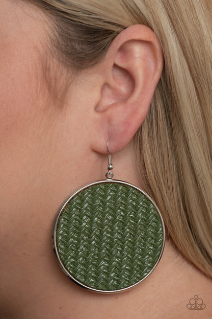 Paparazzi Earrings - Wonderfully Woven - Green