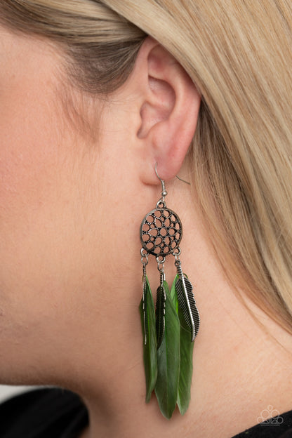 Paparazzi Earrings - In Your Wildest DREAM-CATCHERS - Green