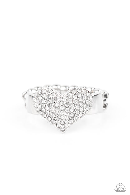 Paparazzi Ring - Heart of BLING - White