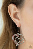 Paparazzi Earrings - Double the Heartache - Pink