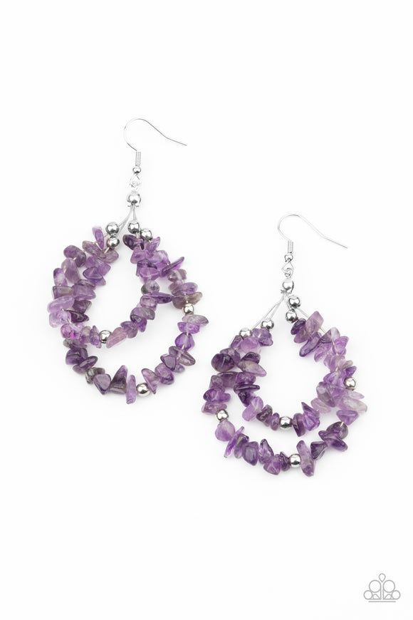 Paparazzi Earrings - Canyon Rock Art - Purple