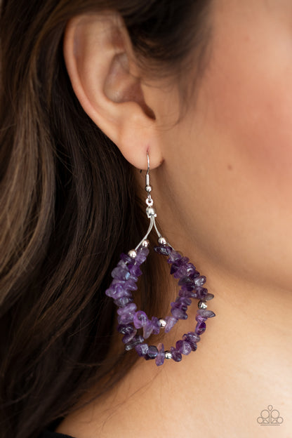 Paparazzi Earrings - Canyon Rock Art - Purple