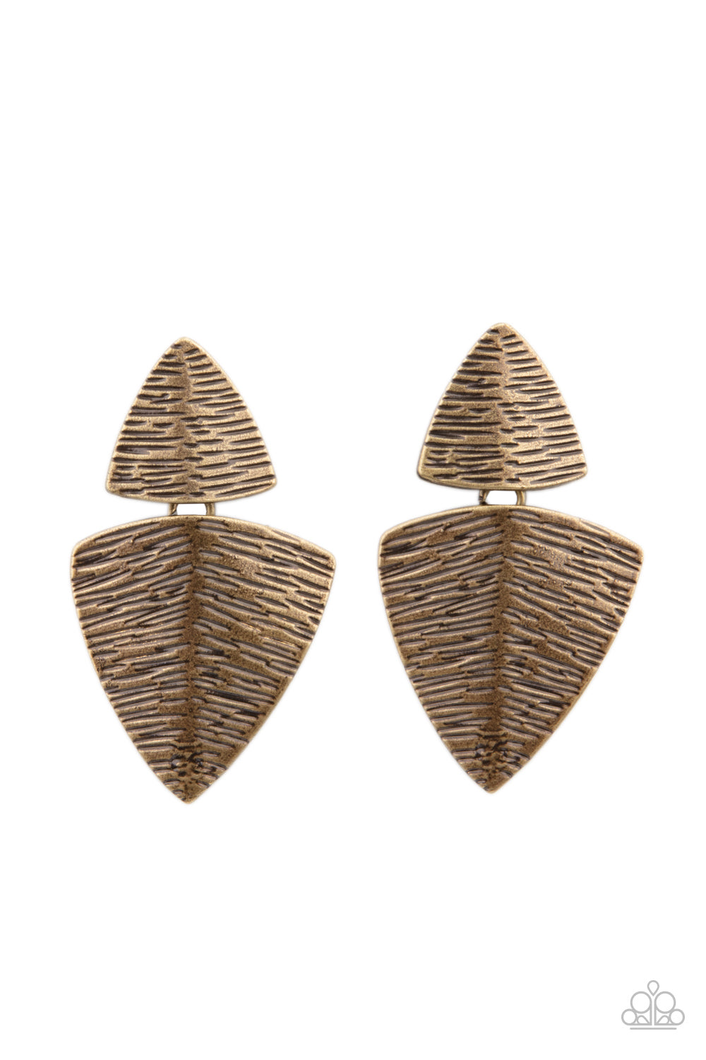 Paparazzi Earrings - PRIMAL Factors - Brass