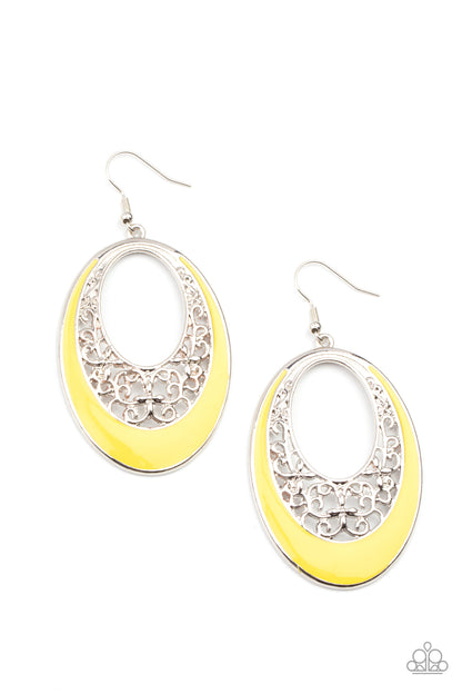 Paparazzi Earrings - Orchard Bliss - Yellow