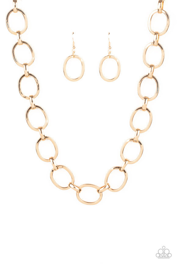 Paparazzi Necklace - HAUTE-ly Contested - Gold