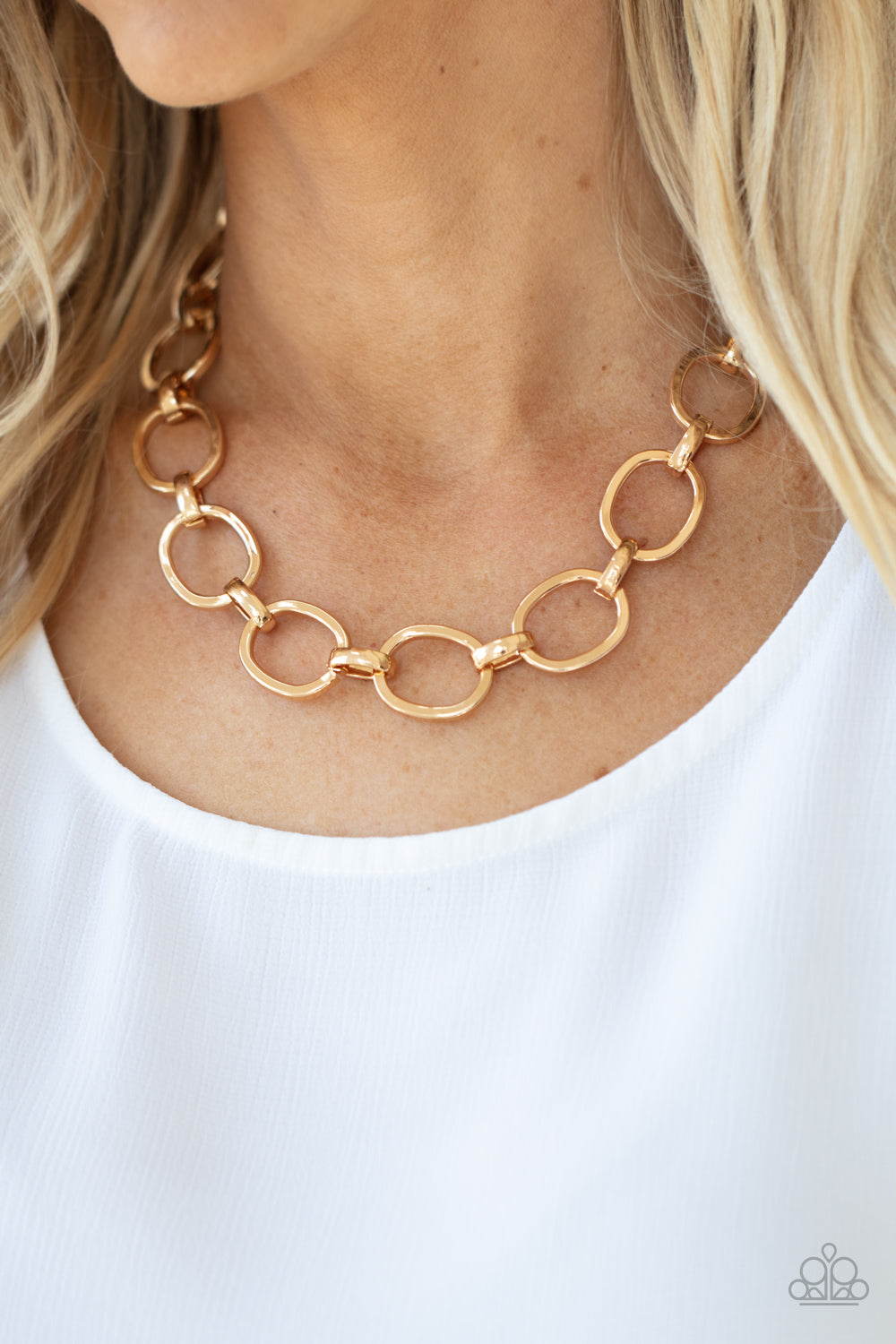 Paparazzi Necklace - HAUTE-ly Contested - Gold